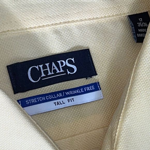CHAPS men’s stretch collar elite performance button down shirt size 17 Tall - Picture 4 of 7
